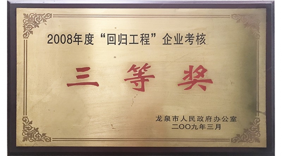 2008年度“回歸工程”三等獎